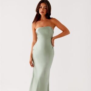 Peppermayo Monte Carlo Strapless Maxi Dress Sage Green Size 2 NWT